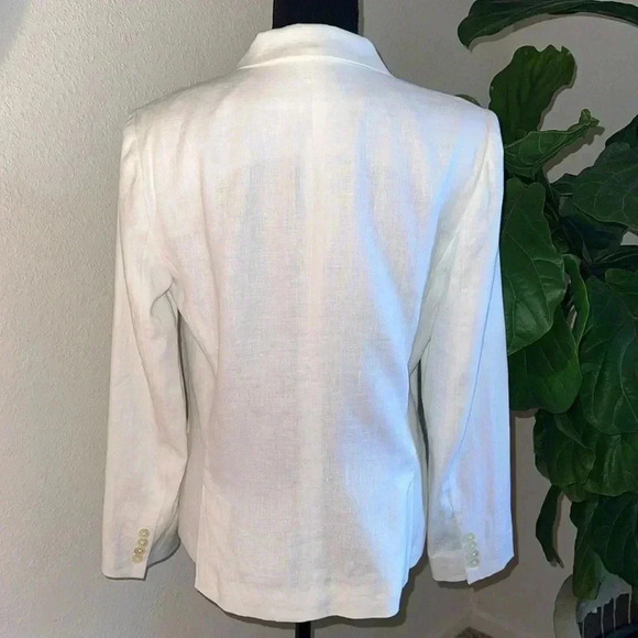 Ralph Lauren Women’s White 100% Linen Single Breasted Blazer Coat Jacket Size 10 - Picture 16 of 16